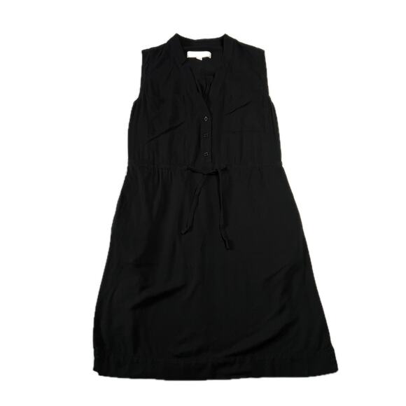 LOFT Sleeveless V-Neck Shirt Dress Size X-Small Knee Length Minimalist Casual - Picture 1 of 10